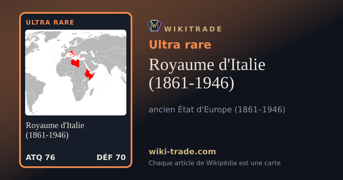 Royaume d'Italie (1861-1946) — carte Ultra rare