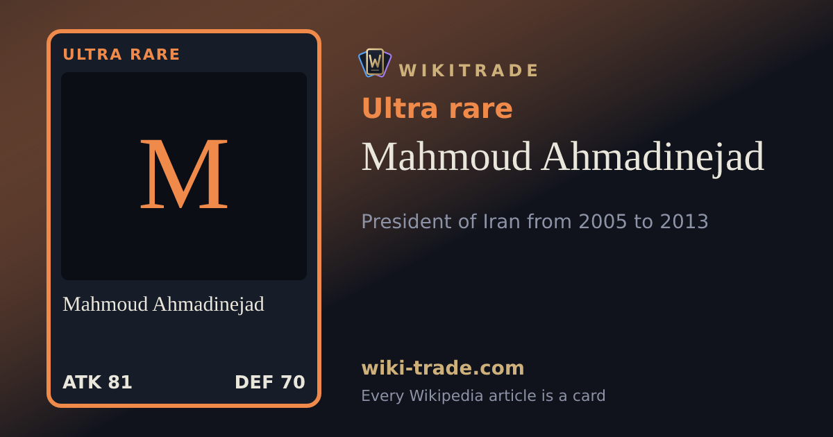 Mahmoud Ahmadinejad — Ultra rare card