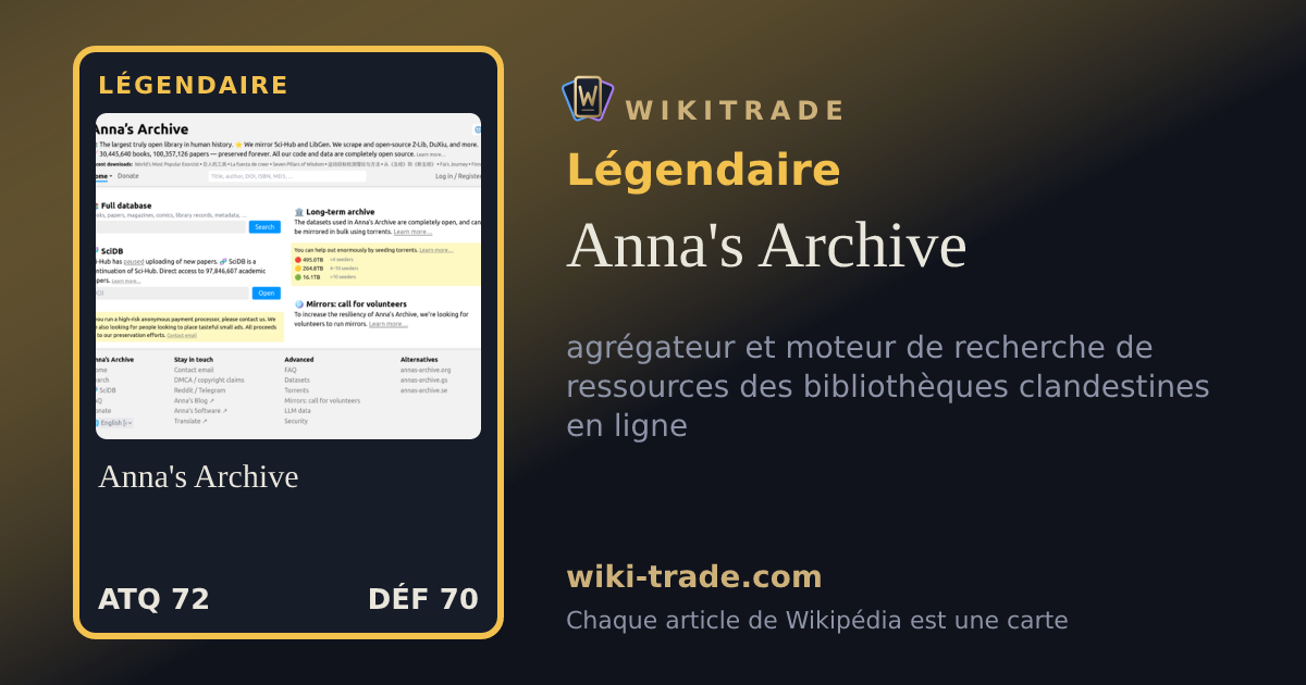 Anna's Archive — carte Légendaire