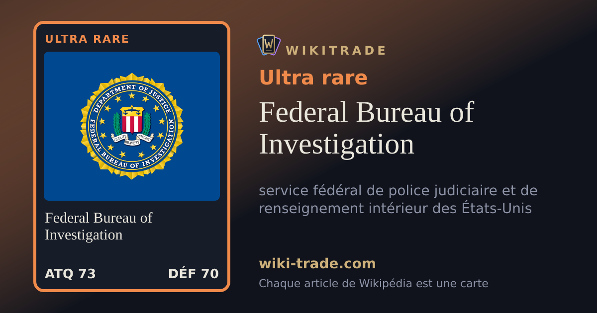 Federal Bureau of Investigation — carte Ultra rare
