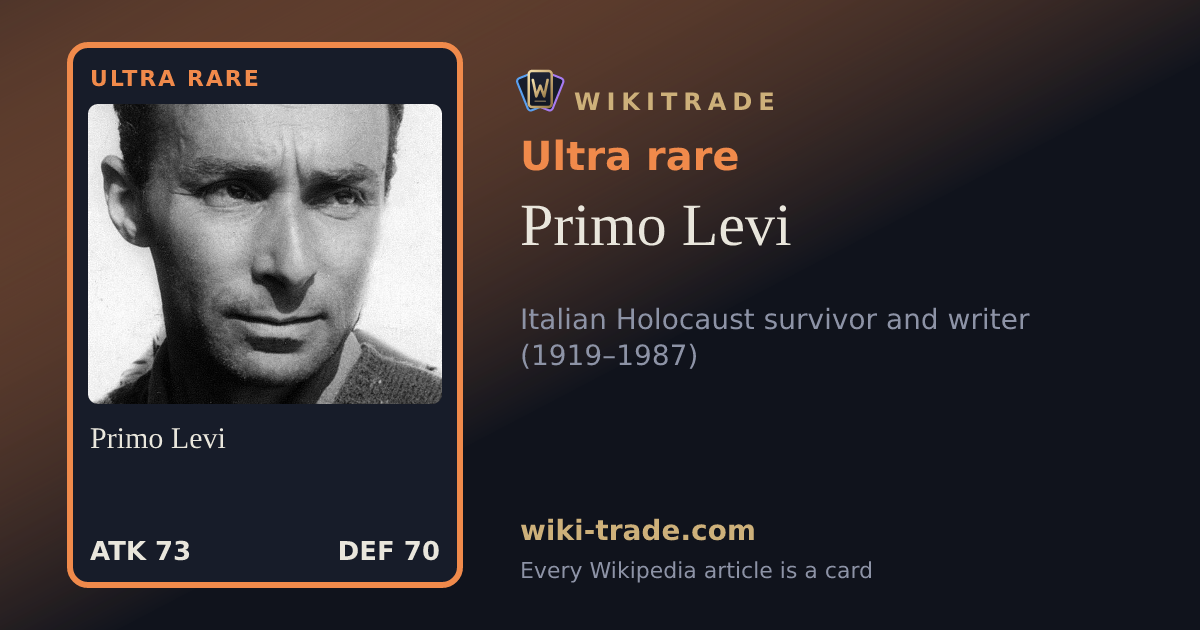 Primo Levi — Ultra rare card