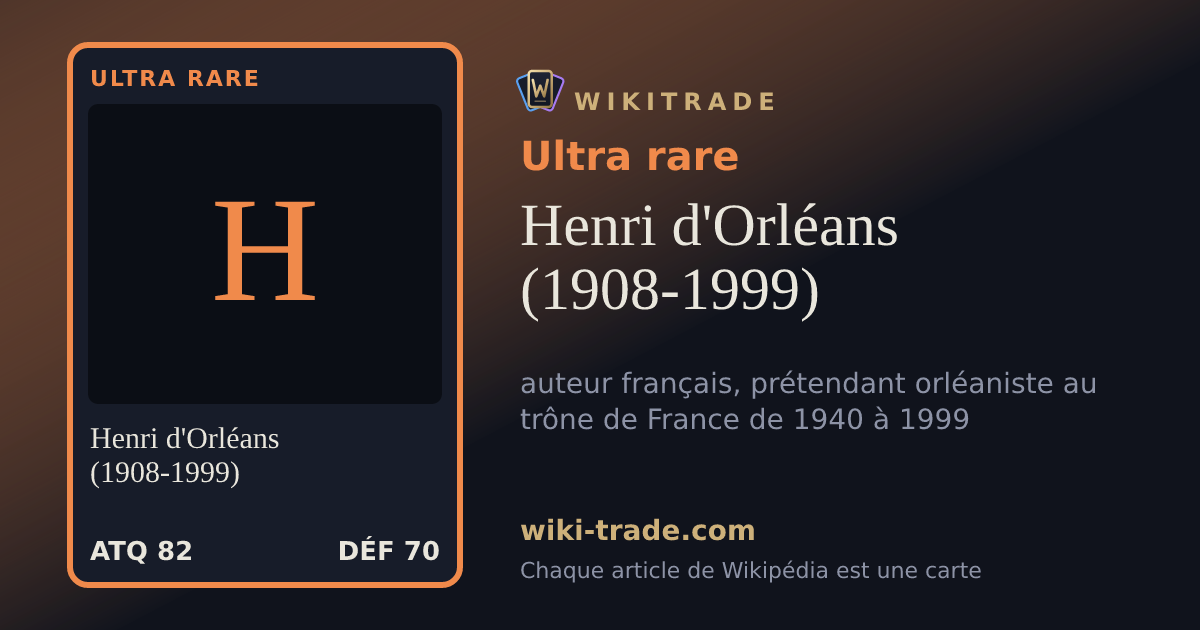Henri d'Orléans (1908-1999) — carte Ultra rare