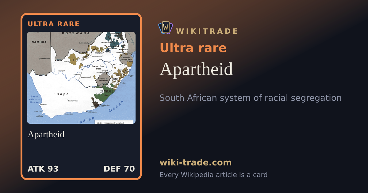 Apartheid — Ultra rare card
