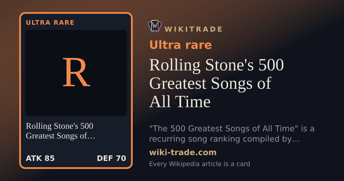 Rolling Stone's 500 Greatest Songs of All Time — Ultra rare card
