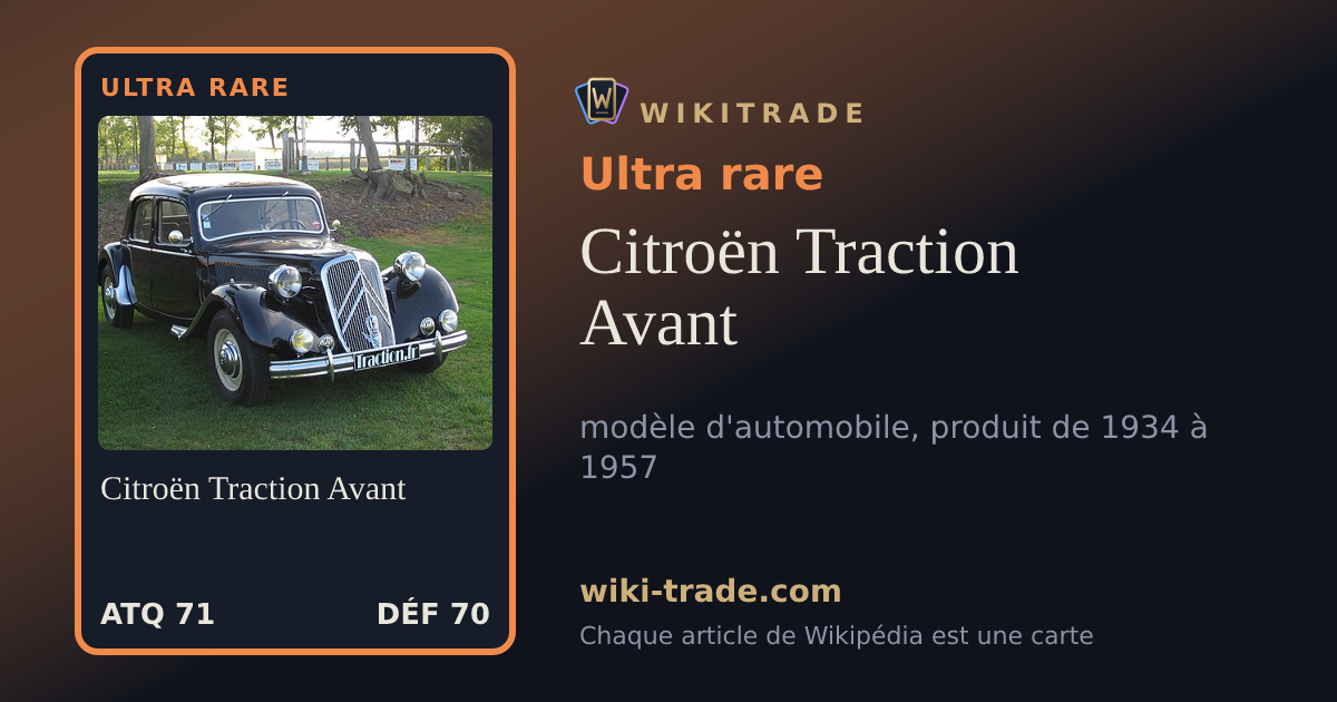 Citroën Traction Avant — carte Ultra rare
