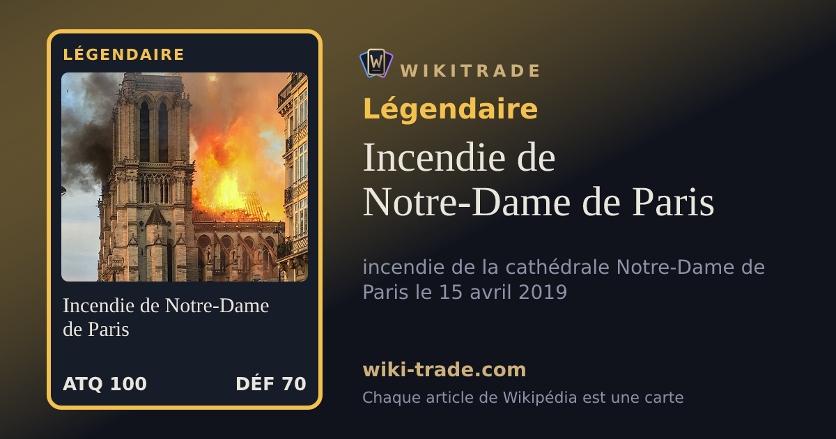 Incendie de Notre-Dame de Paris — carte Légendaire