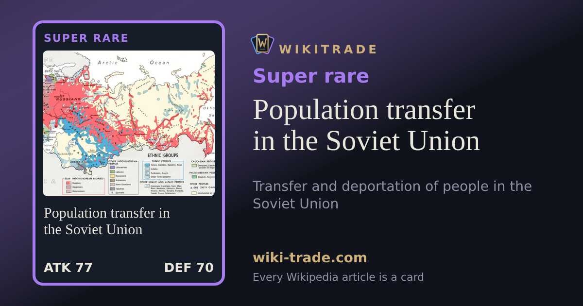 Population transfer in the Soviet Union — Super rare card