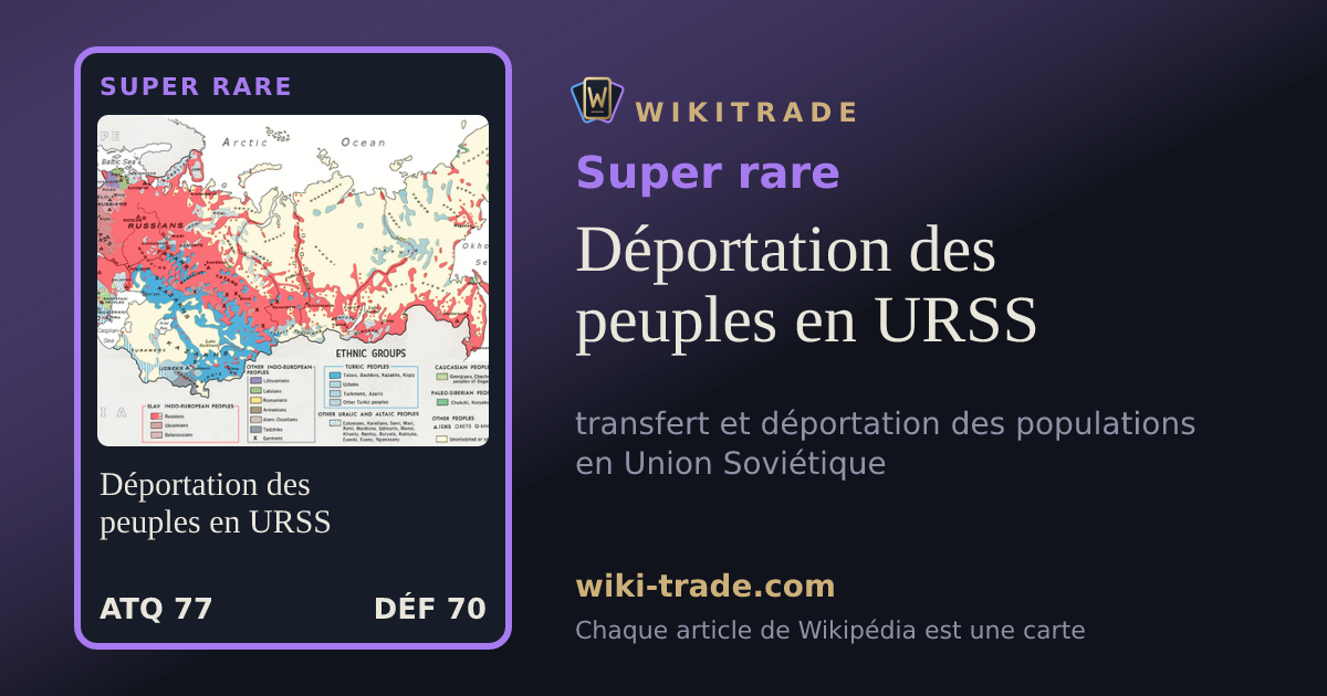 Déportation des peuples en URSS — carte Super rare