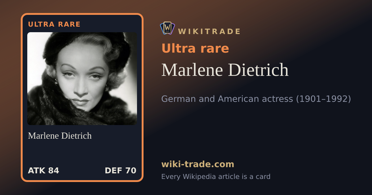 Marlene Dietrich — Ultra rare card