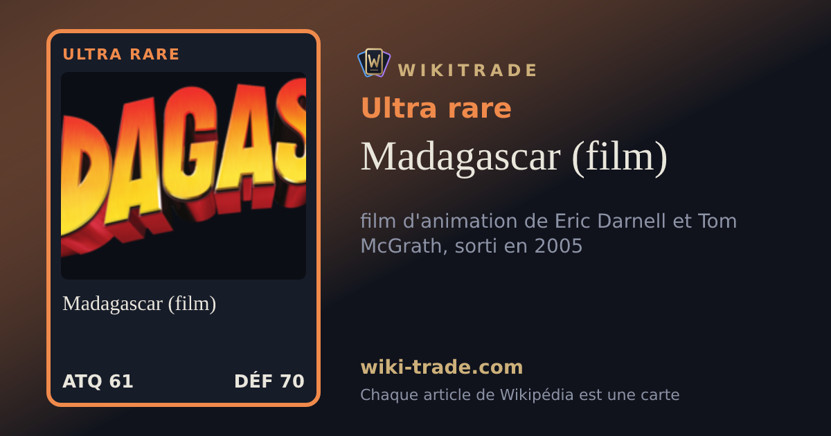 Madagascar (film) — carte Ultra rare