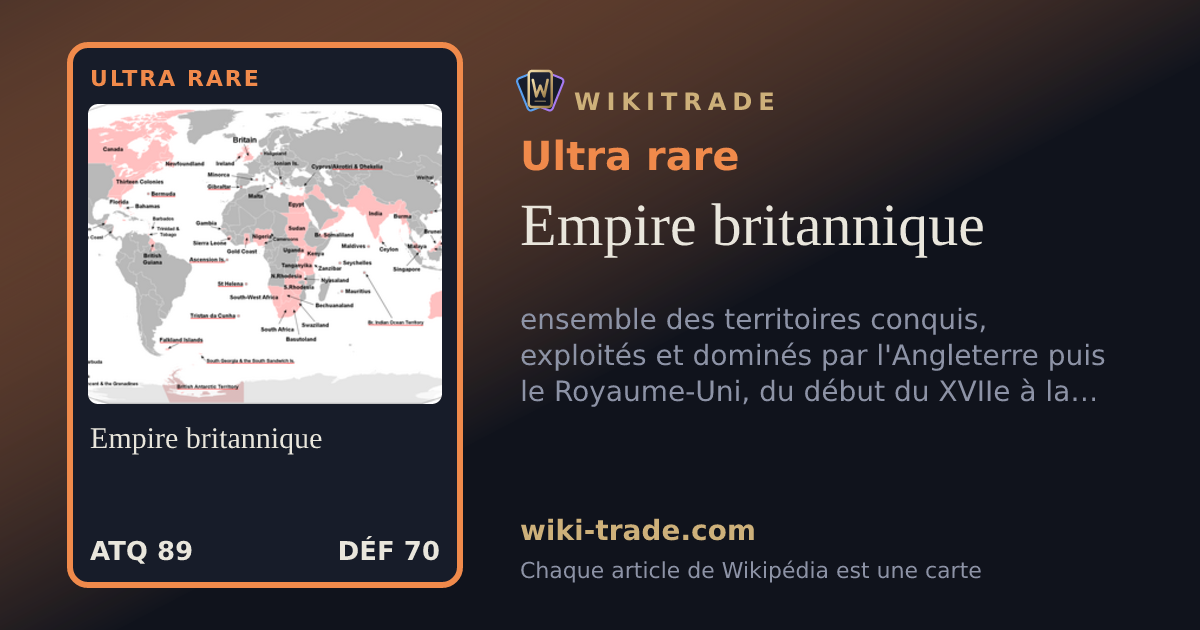 Empire britannique — carte Ultra rare