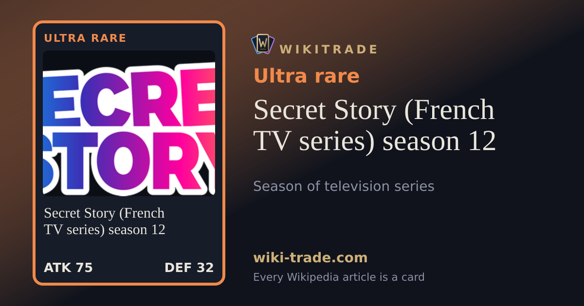 Secret Story (French TV series) season 12 — Ultra rare card