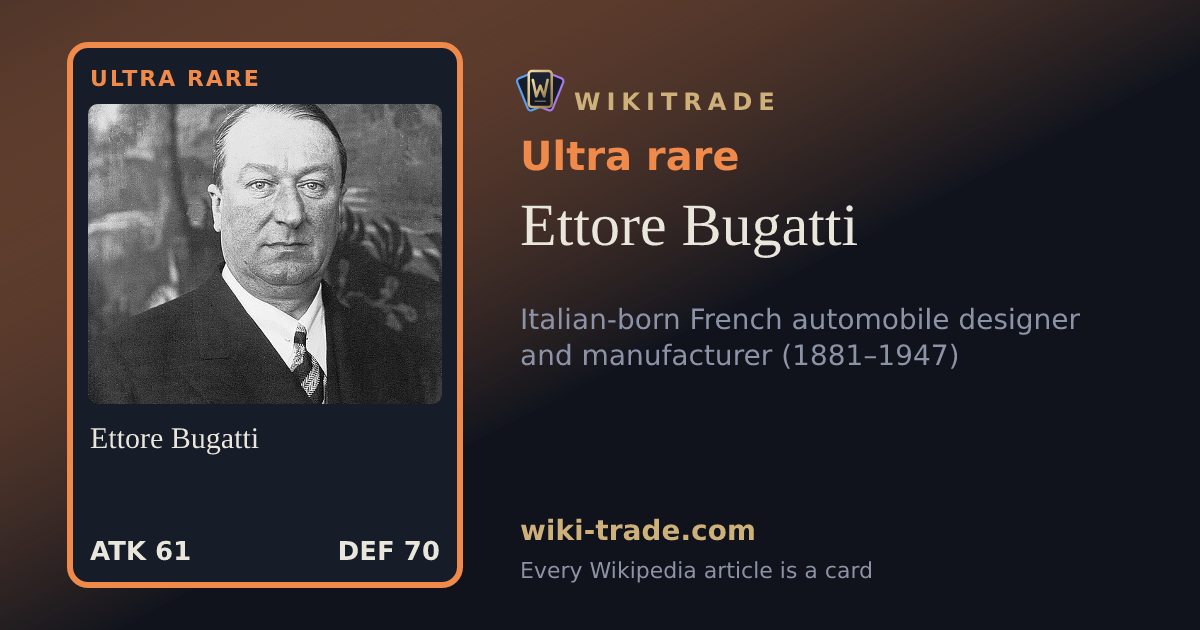 Ettore Bugatti — Ultra rare card