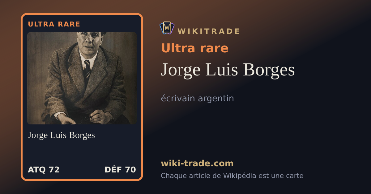 Jorge Luis Borges — carte Ultra rare