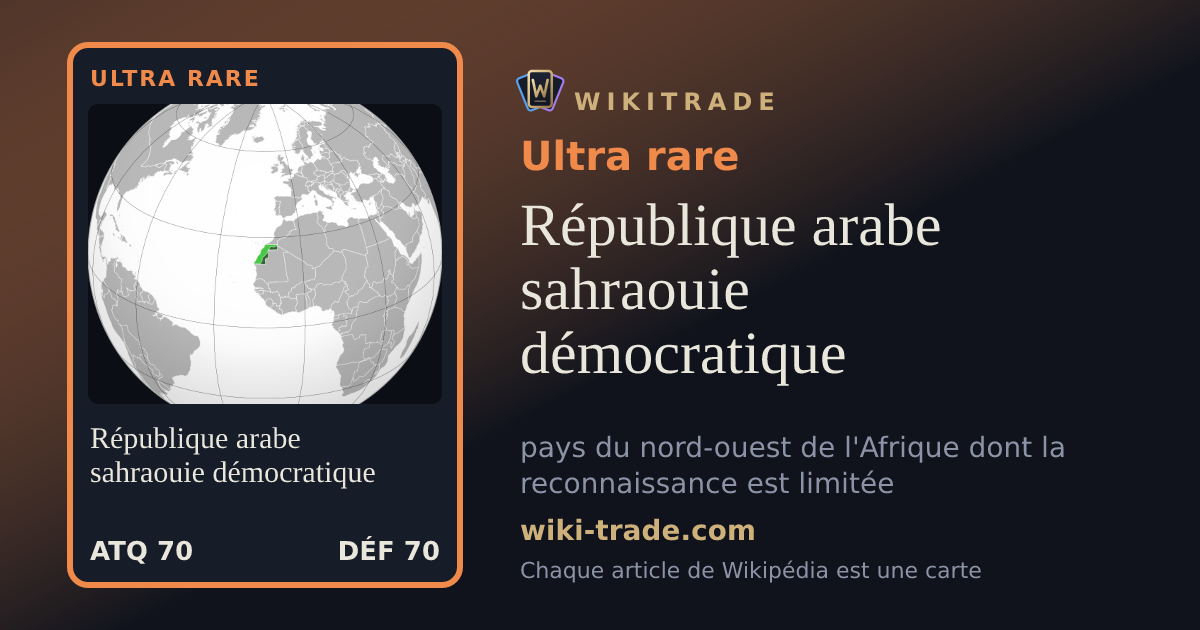 République arabe sahraouie démocratique — carte Ultra rare