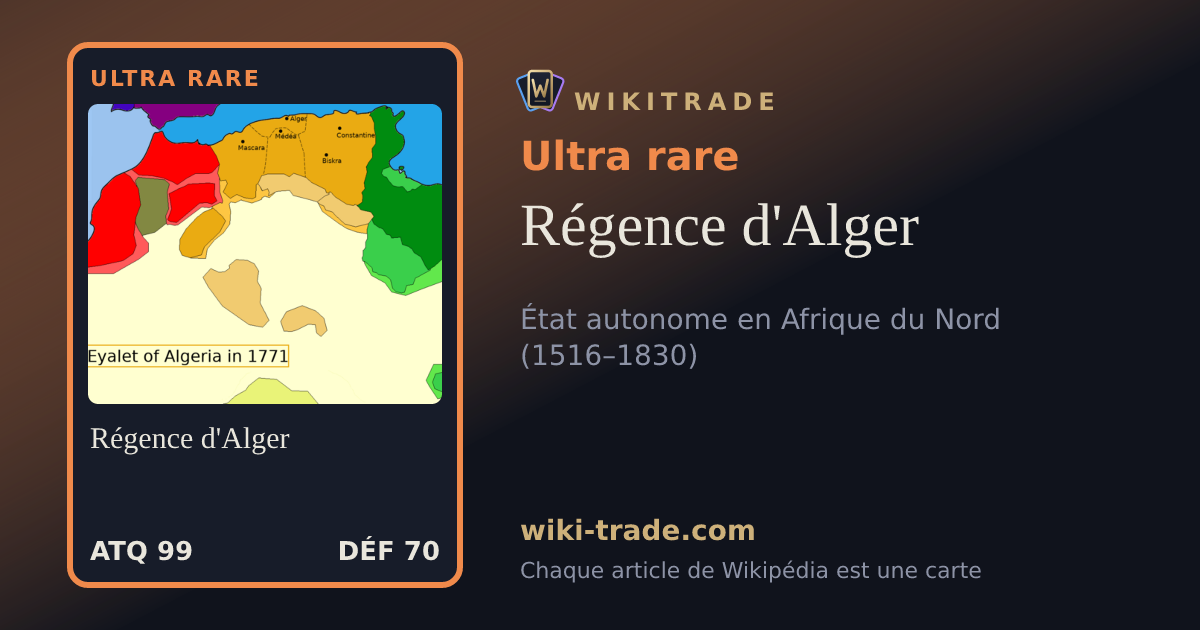Régence d'Alger — carte Ultra rare