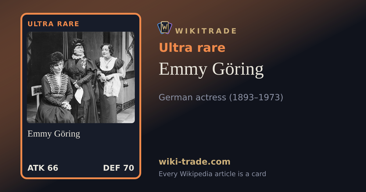 Emmy Göring — Ultra rare card