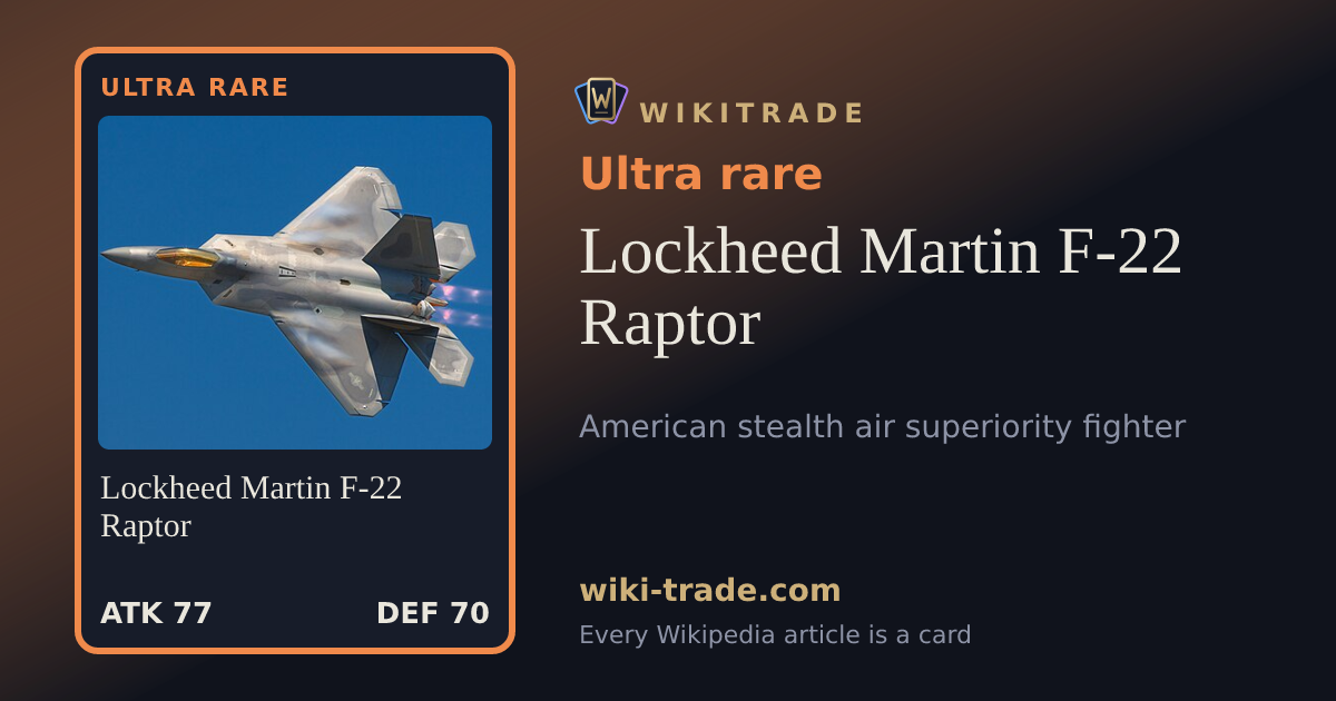 Lockheed Martin F-22 Raptor — Ultra rare card