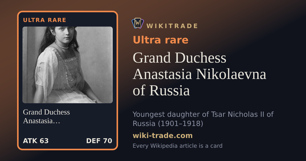 Grand Duchess Anastasia Nikolaevna of Russia — Ultra rare card