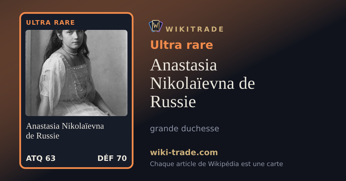 Anastasia Nikolaïevna de Russie — carte Ultra rare