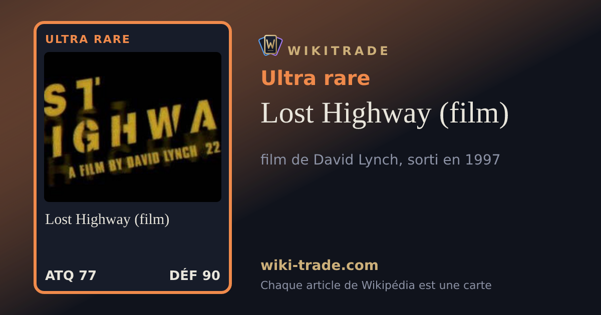 Lost Highway (film) — carte Ultra rare