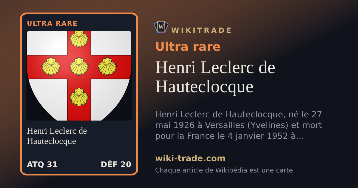 Henri Leclerc de Hauteclocque — carte Ultra rare