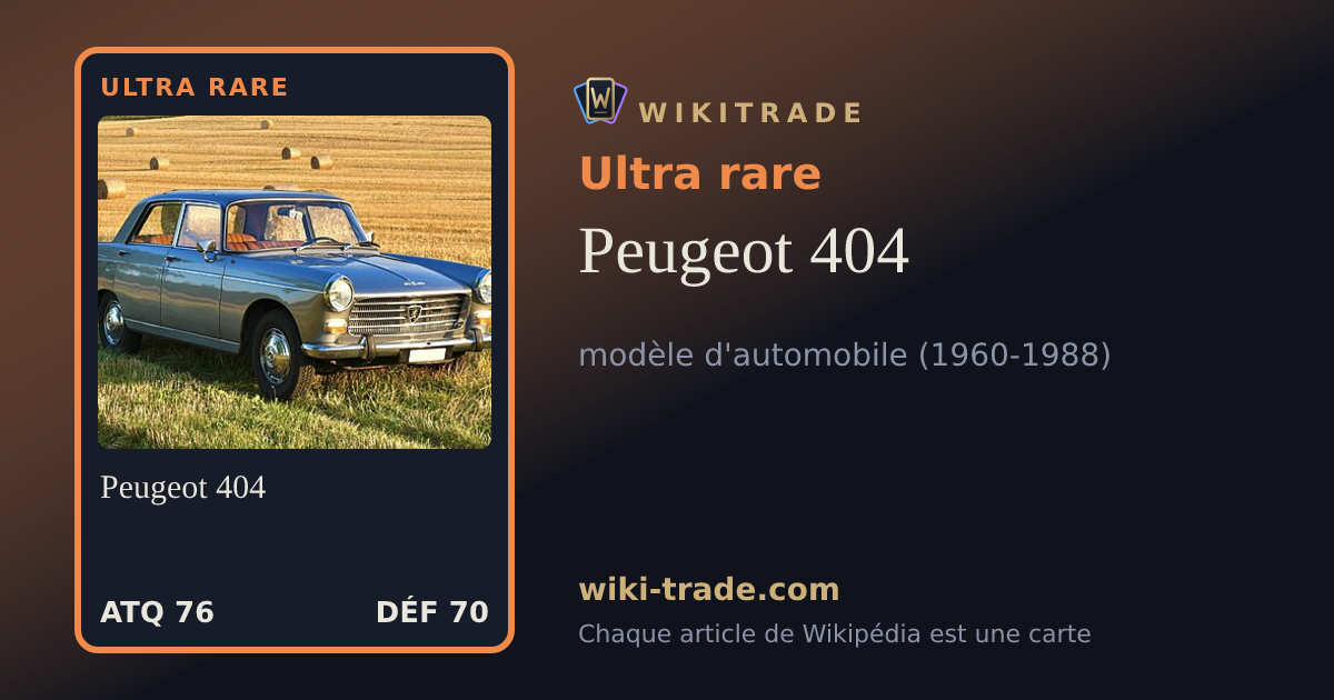 Peugeot 404 — carte Ultra rare