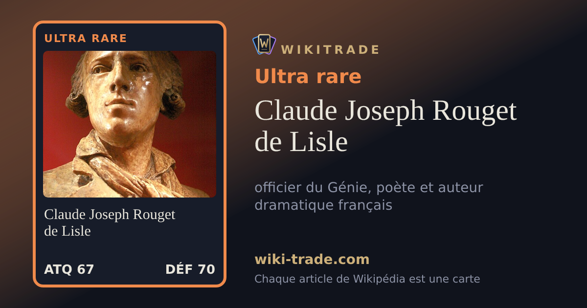 Claude Joseph Rouget de Lisle — carte Ultra rare