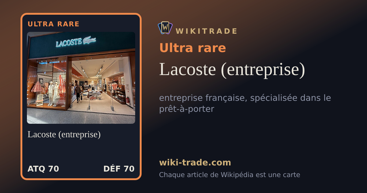 Lacoste (entreprise) — carte Ultra rare