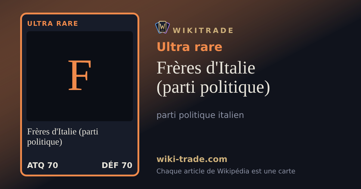 Frères d'Italie (parti politique) — carte Ultra rare