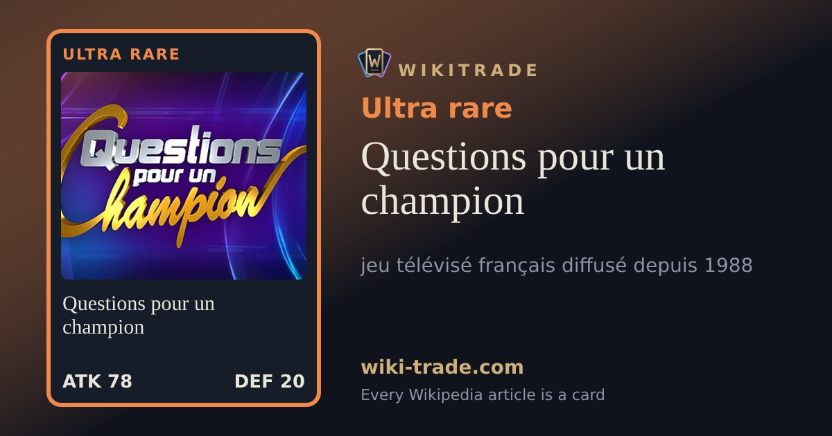 Questions pour un champion — Ultra rare card