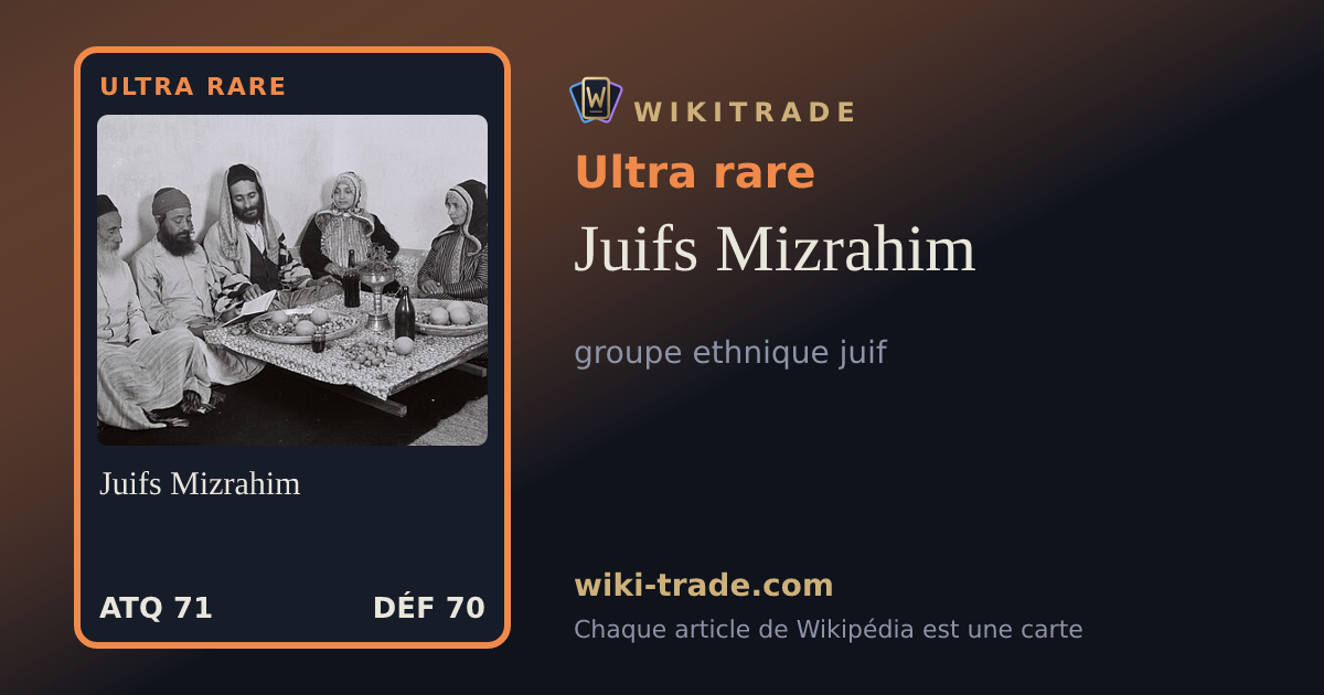Juifs Mizrahim — carte Ultra rare