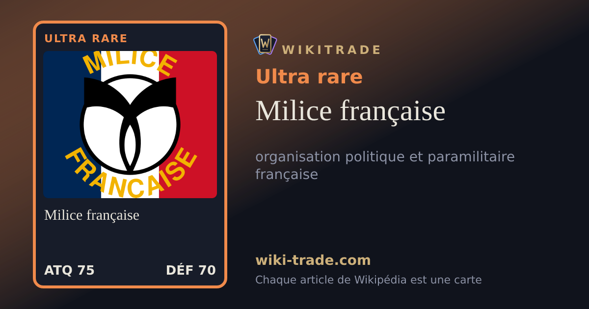 Milice française — carte Ultra rare