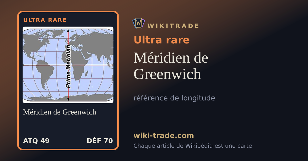 Méridien de Greenwich — carte Ultra rare
