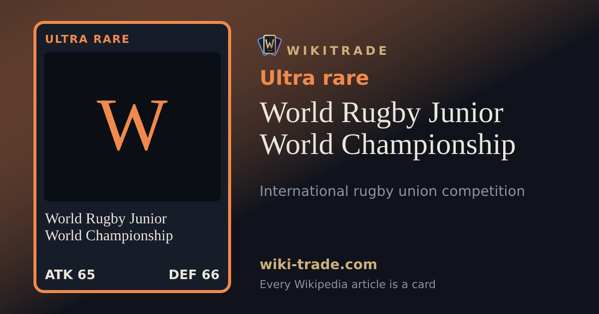 World Rugby Junior World Championship — Ultra rare card