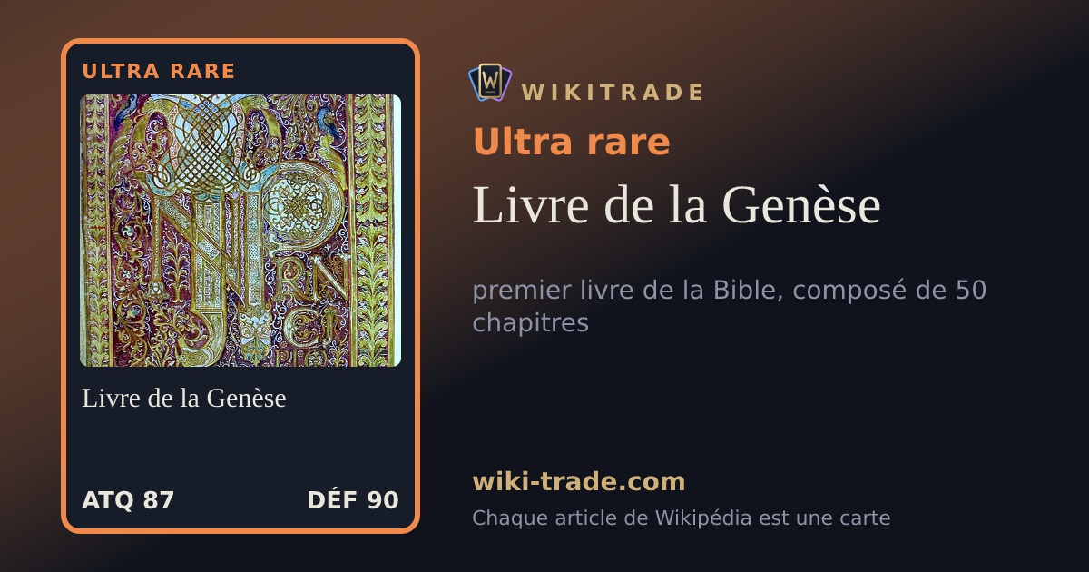 Livre de la Genèse — carte Ultra rare