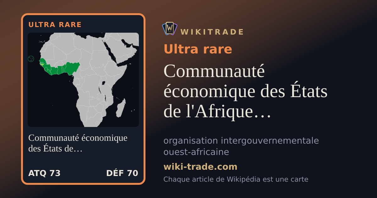 Communauté économique des États de l'Afrique de l'Ouest — carte Ultra rare