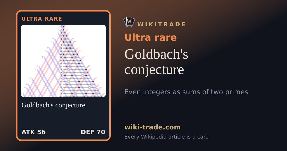 Goldbach's conjecture — Ultra rare card