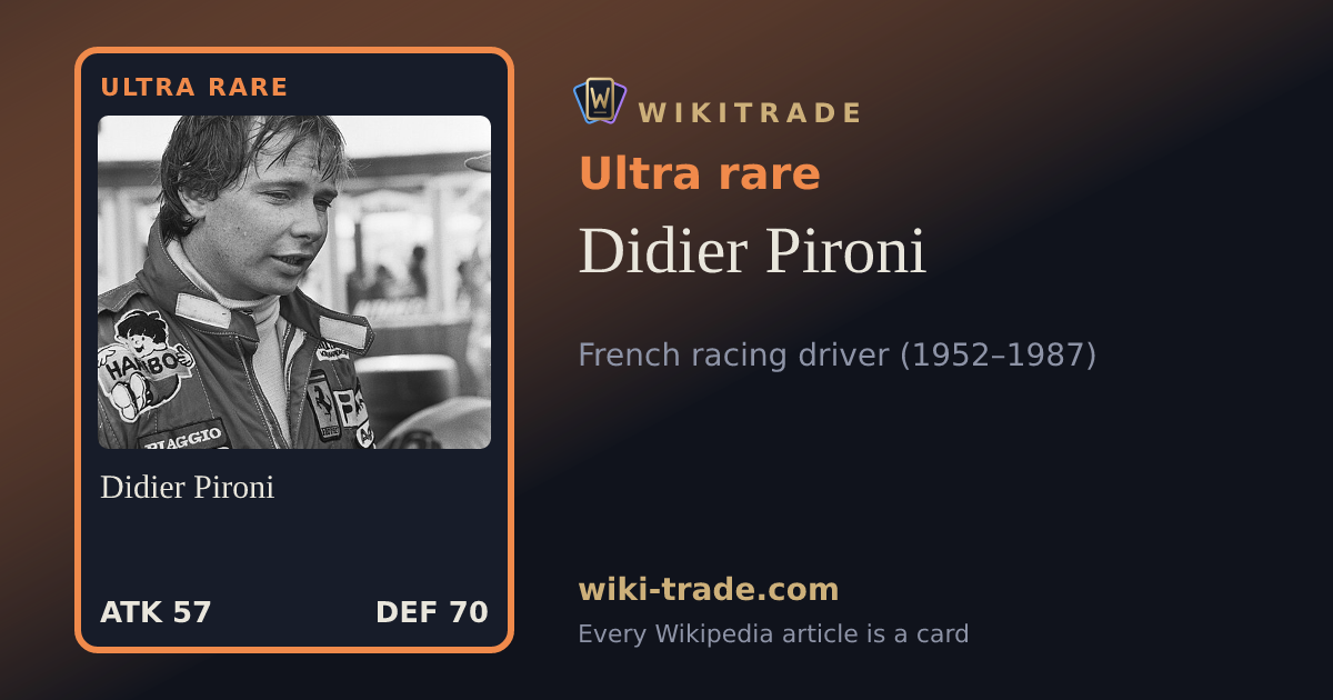 Didier Pironi — Ultra rare card