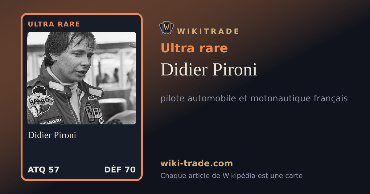 Didier Pironi — carte Ultra rare