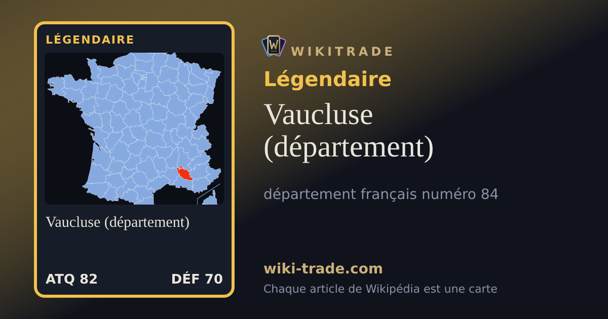 Vaucluse (département) — carte Légendaire