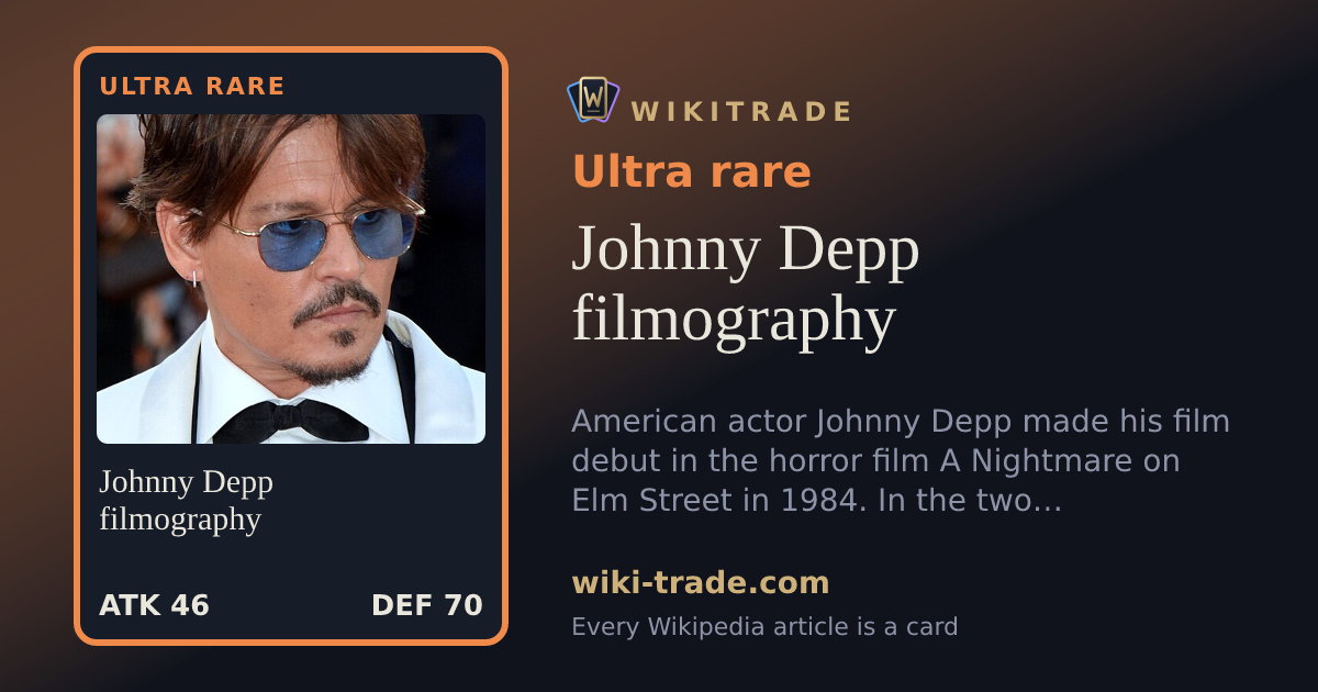 Johnny Depp filmography — Ultra rare card