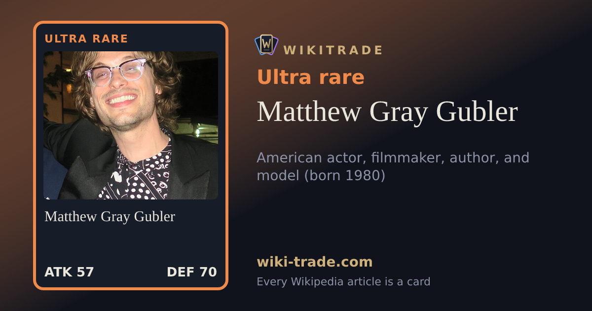 Matthew Gray Gubler — Ultra rare card