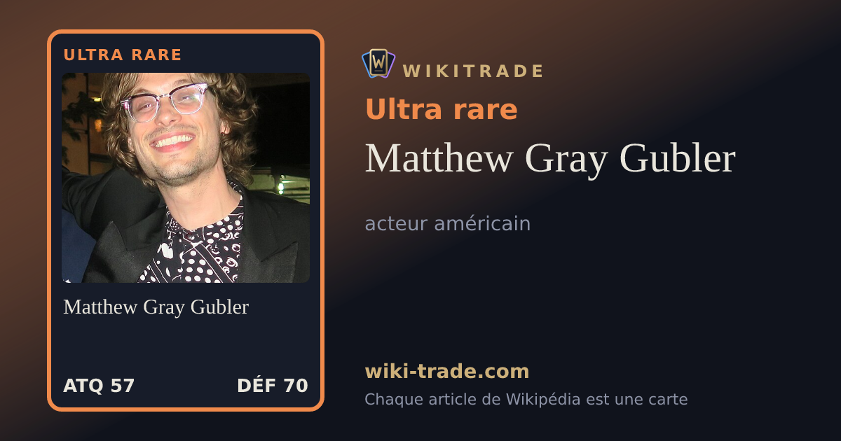 Matthew Gray Gubler — carte Ultra rare