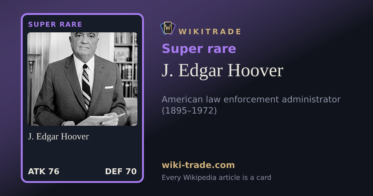 J. Edgar Hoover — Super rare card
