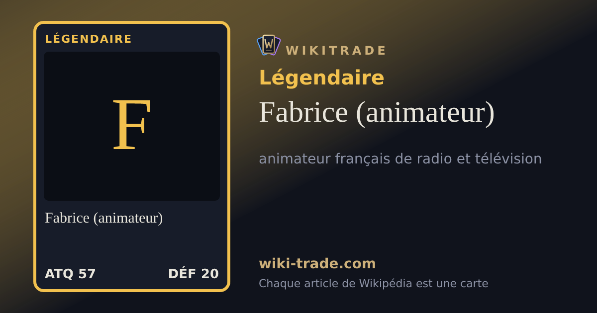 Fabrice (animateur) — carte Légendaire