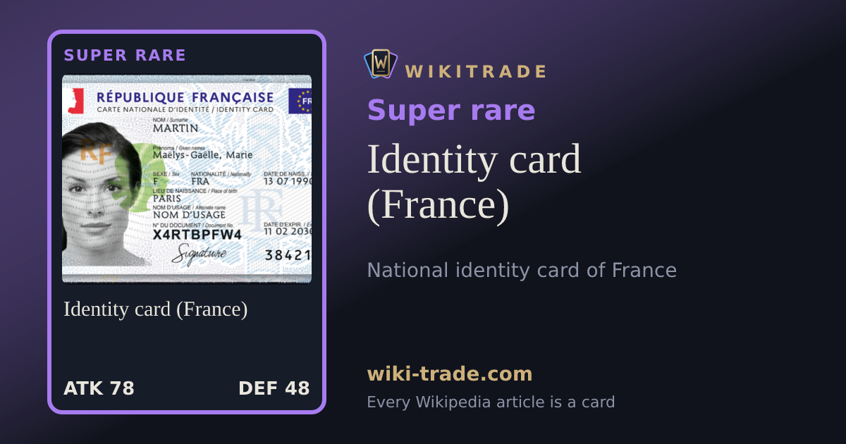 Identity card (France) — Super rare card