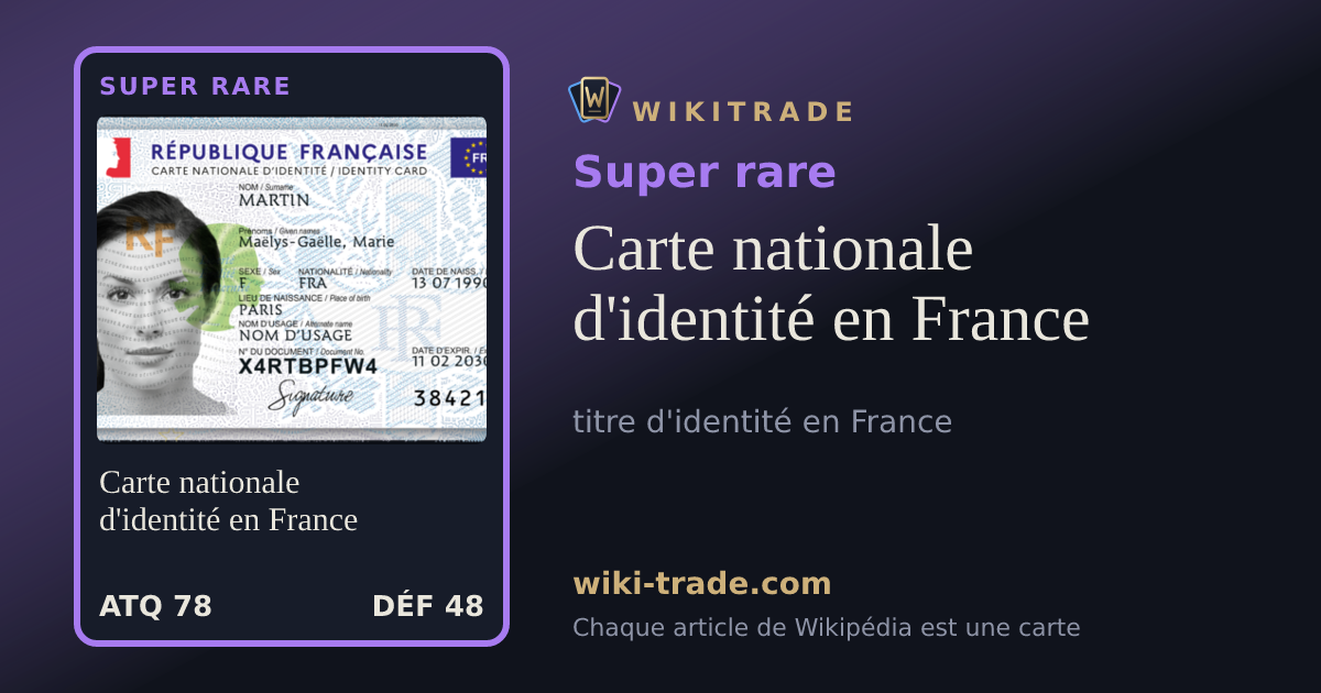 Carte nationale d'identité en France — carte Super rare