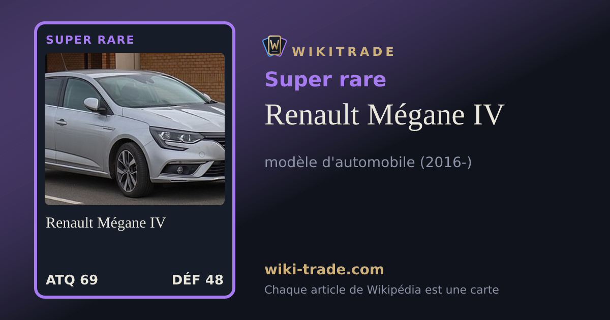 Renault Mégane IV — carte Super rare