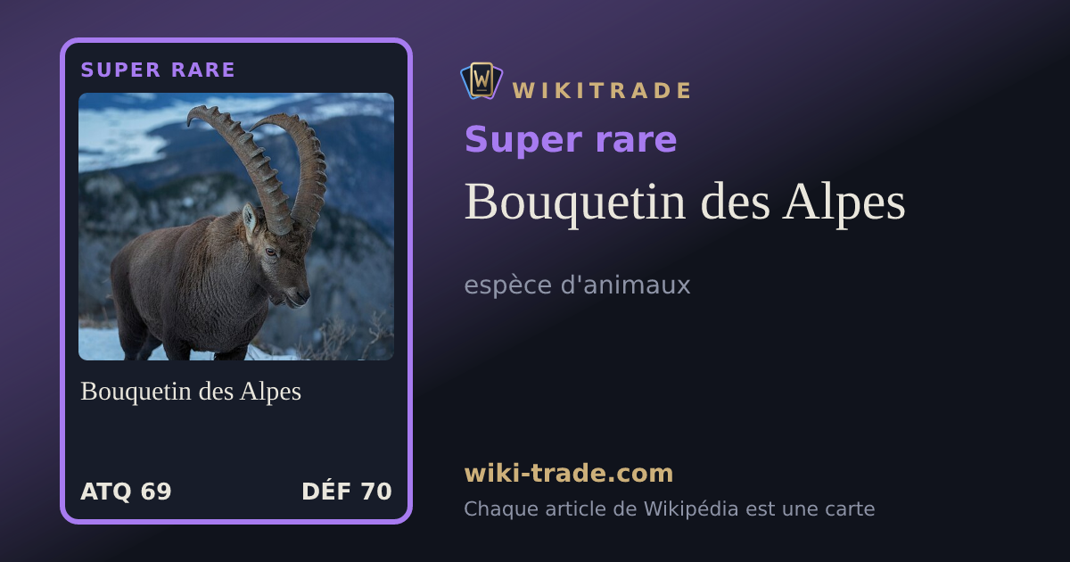 Bouquetin des Alpes — carte Super rare